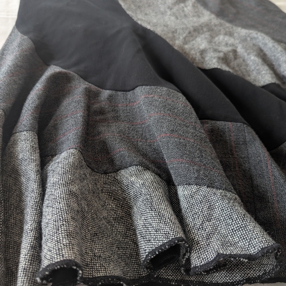 Gray and Black Trumpet Midi Wool Skirt Size 8 - Picture 5 of 6